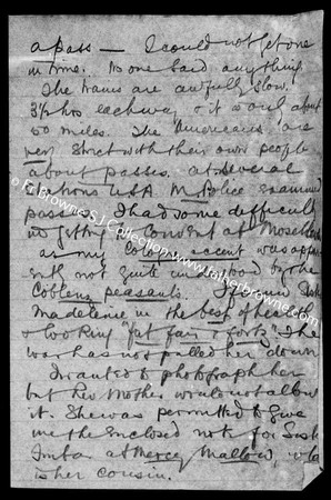 FIRST WORLD WAR CORRESPONDENCE FRANK TO WILL RE LEAVE 11 FEB 1919